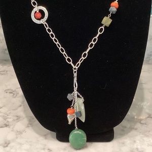 925 Silver and colored stones necklace